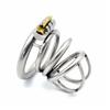 Chastity Belt for Men Stainless Steel Chastity Lock Cock Ring Penis Chastity Device Restraint SM Training Play Penis Restraint Male Chastity Bondage