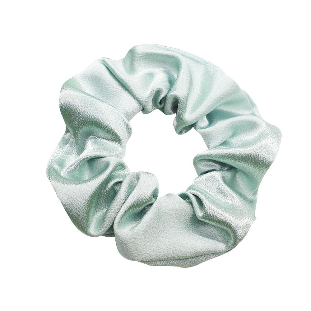 Large Solid Color Satin Fabric Scrunchies for Women's Ponytails