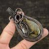 Лабрадорит Ручная работа Медная проволока Обертка Ювелирная подвеска 3.54 W0G53