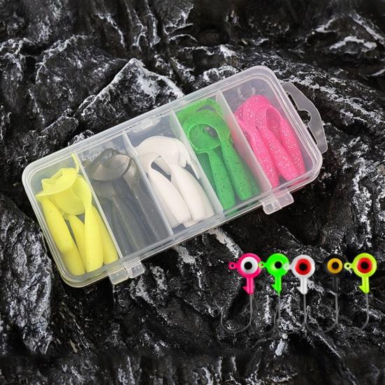 30/60Pcs/Set 3.5/5/7CM Curly Tail Worm Lure with Hook Colorful Soft Artificial Bait Saltwater Freshwater Bass Snakehead Trout Fishing Accessories