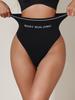 Women Seamless High Rise Thong Panty Tummy Control Thongs Shaperwear Slimming Underwear Body Building Black Panties