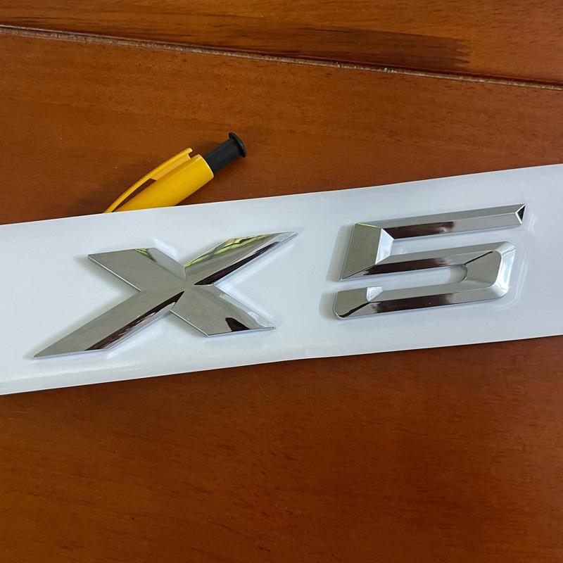 Compatible BMW X Series Tail Emblem Sticker: X1-X7 Black Rear Lettering