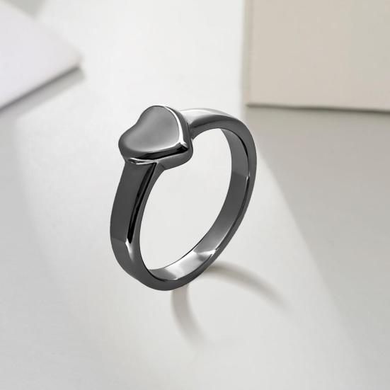 Retro Ring Pure Color Polished Titanium Steel Heart Surface Knuckle Ring Simple Style Multi Sizes Anti-Rust Thumb Ring Lightweight Finger Jewelry