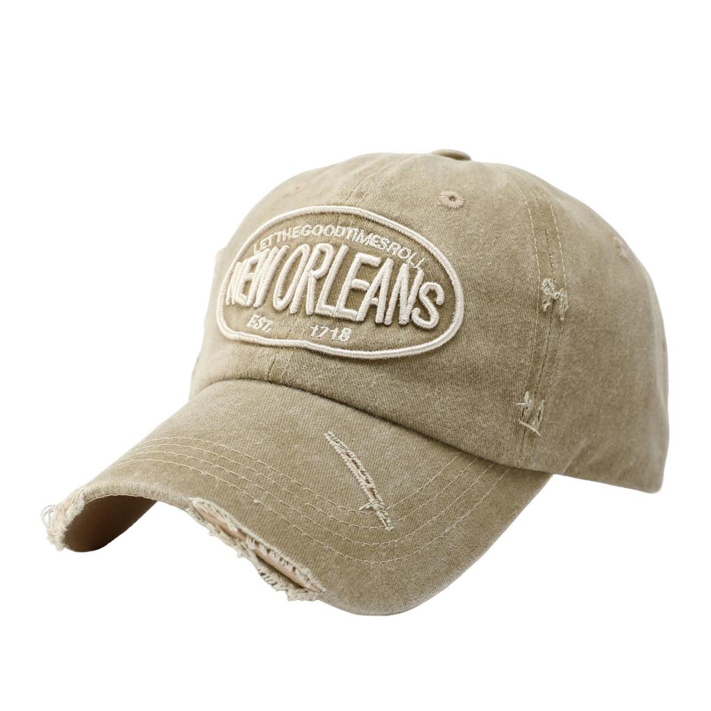 Letter embroidered baseball cap men's summer plus deepened washed old hole cap women's outdoor sunscreen cap