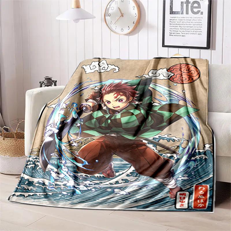 Japanese manga artist Koyoharu Gotouge's Demon Slayer blanket Soft and portable four season home bed,  office travel, lunch break, warm blanket K37