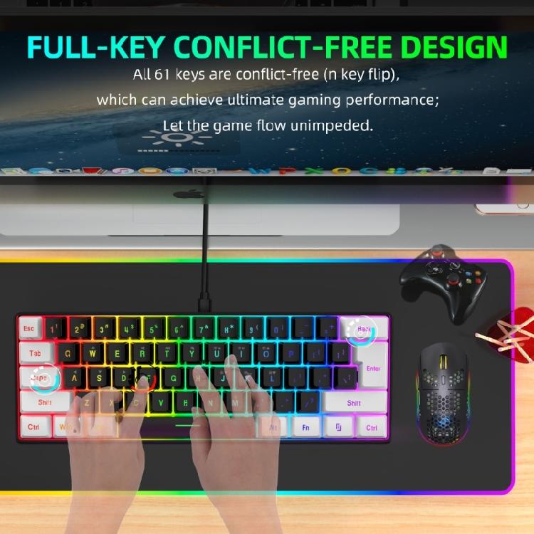 Проводная игровая клавиатура Водонепроницаемая игровая клавиатура Клавиатура с RGB-подсветкой