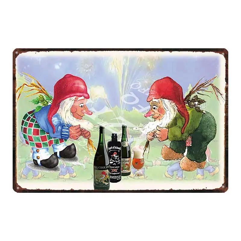 Пиво Chouffe Ретро Металлическая Жестяная Вывеска Винтажная Тарелка Настенная Паб Ресторан Украшения Для Дома Художественный Декор Железный Постер DU-4910A