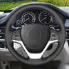Ручная прошивка Противоскользящая кожаная накладка на руль Для BMW X5 F15 2014-2018 X5 M F85 X6 F16 X6 Аксессуары для интерьера