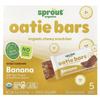 Sprout Organics Oatie Bars, Organic Chewy Snack Bars, Ages 2+, Banana, 5 Bars, 0.88 Oz (25 G) Each