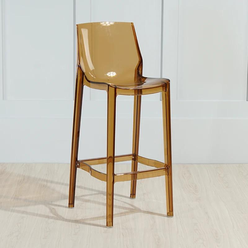 Nordic Transparent Acrylic High Bar Stool - Modern Home Bar Chair for Kitchen/Counter