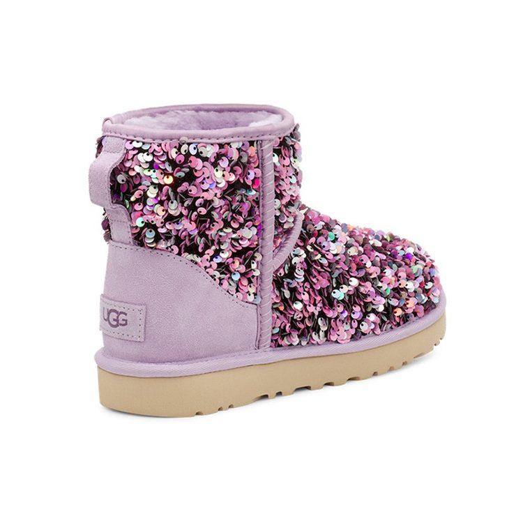 UGG Классические Мини Снежные Сапоги Stellar с Блестками Фиолетовые Женские 1112515-LFST