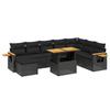 VidaXL Salon de Jardin avec Coussins 9 pcs, Canapés de Terrasse, Ensemble de Meubles de Patio, Mobilier d'Extérieur, Noir 3273652