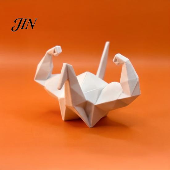 Office Desk Phone Holder Muscular Origami Cranes Holder, 3D Printed Mobile Decorative Stand Stand, Universal Cell Mount for Desktop Decoration