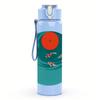 1PC Koi Fish Turquoise Round Scene 750ml Color Plastic Sports Water Bottle Leakproof Flip Straw Lid For Sports Office Home Use