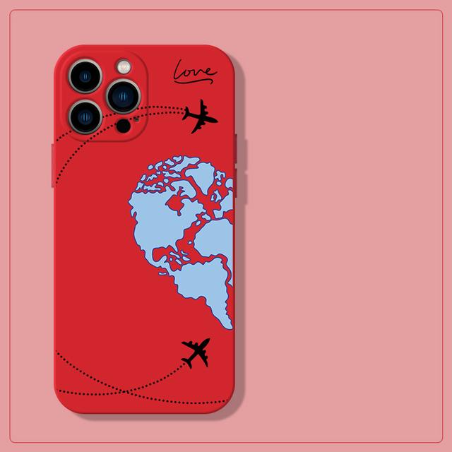 Дорожный чехол с картой мира «Самолеты» для Iphone 12 13 11 Pro Max 12 Mini Love Heart пара, чехол для Iphone Xr X Xs Max 7 8 Plus Se2020