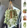 Attractive Car Plant Ornament Boho Style Knitted Rear View Mirror Accessories
