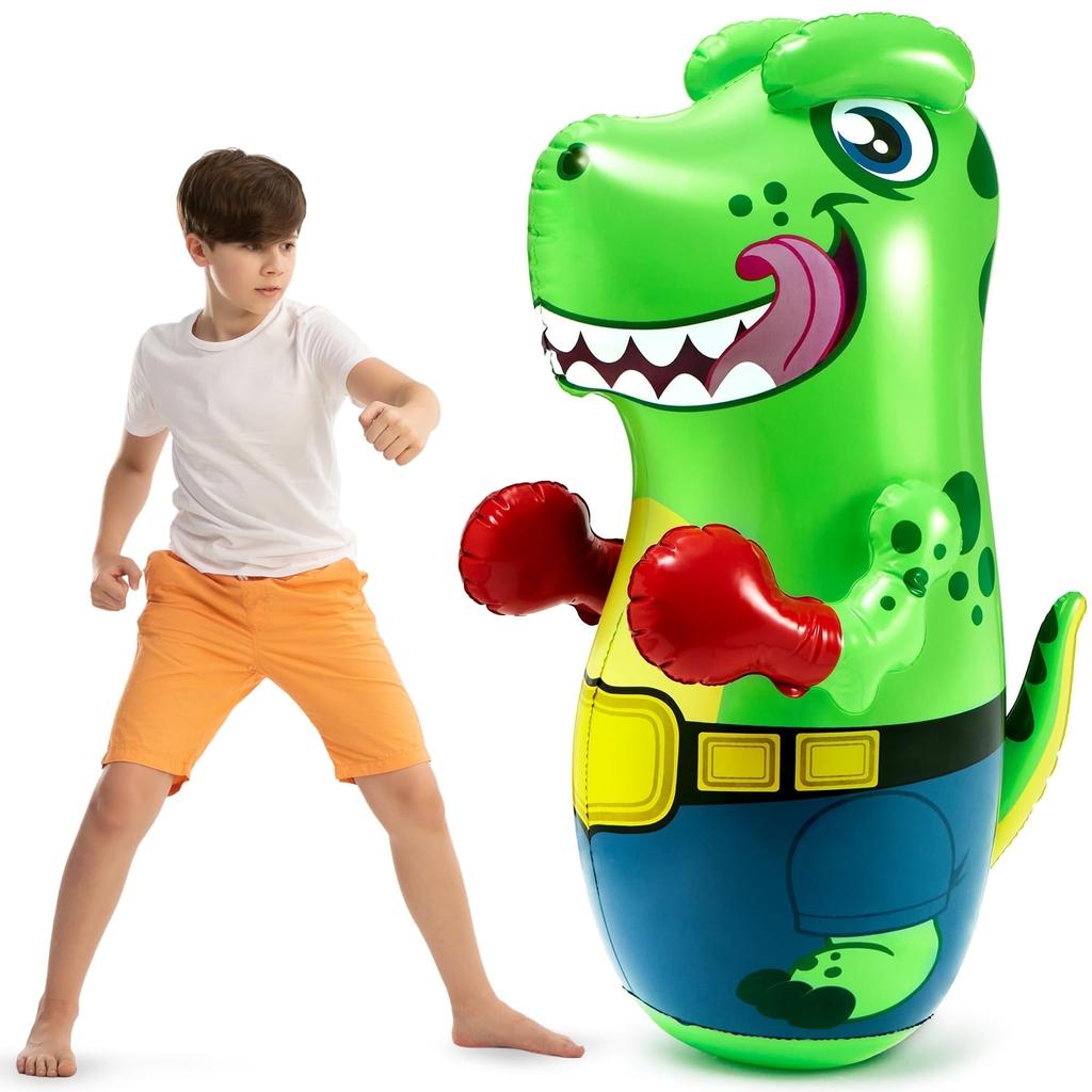 Joyfy 47-дюймовая надувная груша-динозавр T-Rex для детей, подарок с возвращающимся действием и игрушка для бокса