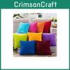 Luxurious Soft Velvet Cushion Cover Featuring Bright Color Grids Checks Design