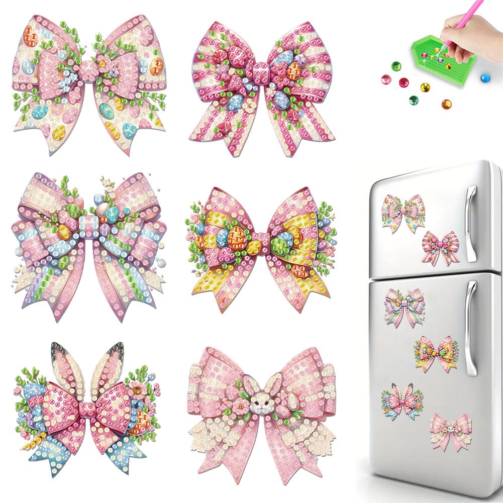 Easter Pattern Acrylic DIY Diamond Painting Magnets Kit Crystal Sparkling Diamond Magnets Set for Refrigerator Mailbox Decor