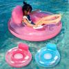 Inflatable Sequin Seat Floating Drainage Upper Backrest with Handle Lounge Chair Floating Swimming Ring