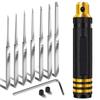 7-Blade Chisel Set for Plastic Models, Interchangeable Blades, Gundam Parts, Scale, Precision Chisel, Model Carving Tool Set with Storage Case (Black)
