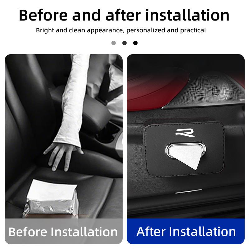 Car Tissue Box Holder Leather Auto Seat Back Hanging Tissue Box For Volkswagen VW Golf 4 6 7 GTI Tiguan B5 B6 B7 Jetta MK5 MK6 QM7