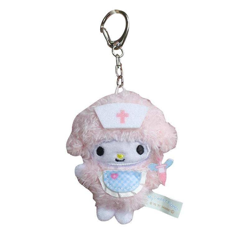 Плюшевый брелок-ключница My Melody в костюме медсестры с бабочкой для детей и коллекционеров