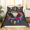 Комплект постельного белья из коровьей кожи в деревенском винтажном стиле с изображением диких животных в стиле вестерн для детей и мальчиков, полиэстеровое одеяло, двуспальное, размера «king-size»