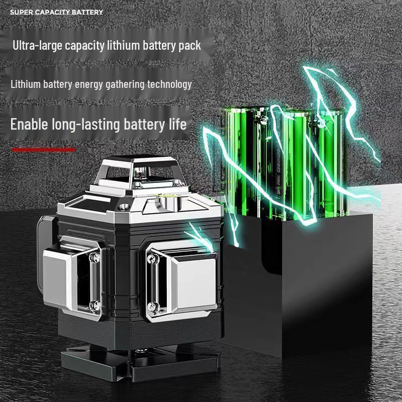 Высокоточный 16-линейный зеленый лазерный уровень с автоматической проекцией для стен и пола