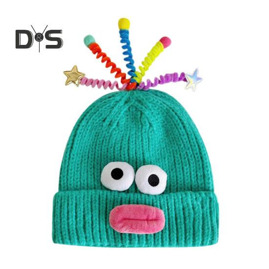 Мультяшная шерстяная шапка с выдвижными щупальцами, теплая вязаная шапочка для детей, реквизит для фотосъемки, головной убор для катания на лыжах, походов, термошапка для взрослых и подростков