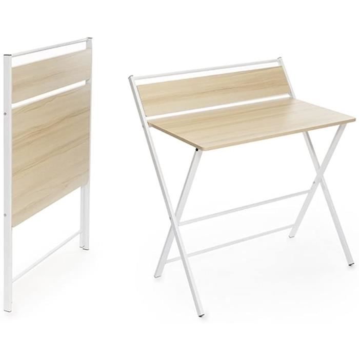 MODEZVOUS Bureau Pliable Rabattable pour Petit Espace avec Etagère Table Murale Table de Cuisine Table Enfants en Bois Multif 53
