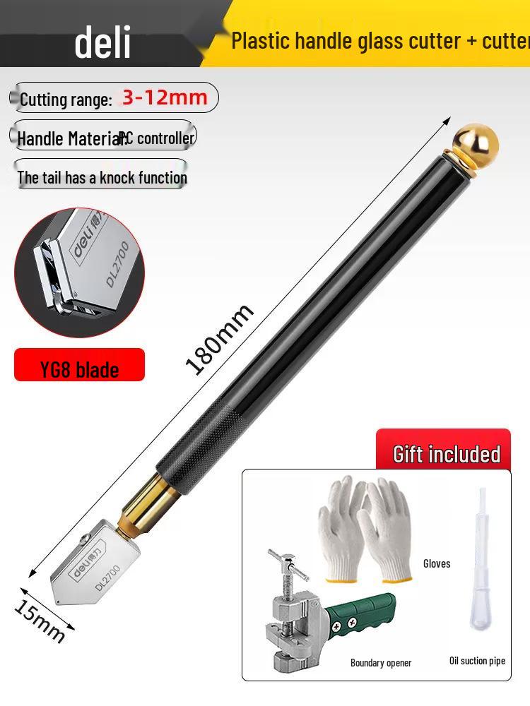 Стеклорез Deli Diamond: Прецизионный инструмент для толстого стекла и керамической плитки