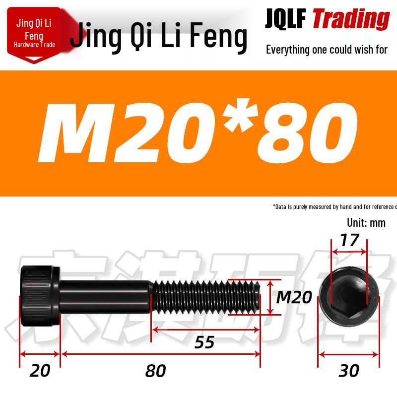 M20-M27 High Strength Blackened Hex Socket Head Cap Screw with Knurled Cylindrical Half Thread