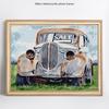 Алмазная картина Мультяшный автомобиль Полный укроп Круглый горный хрусталь Алмазная вышивка