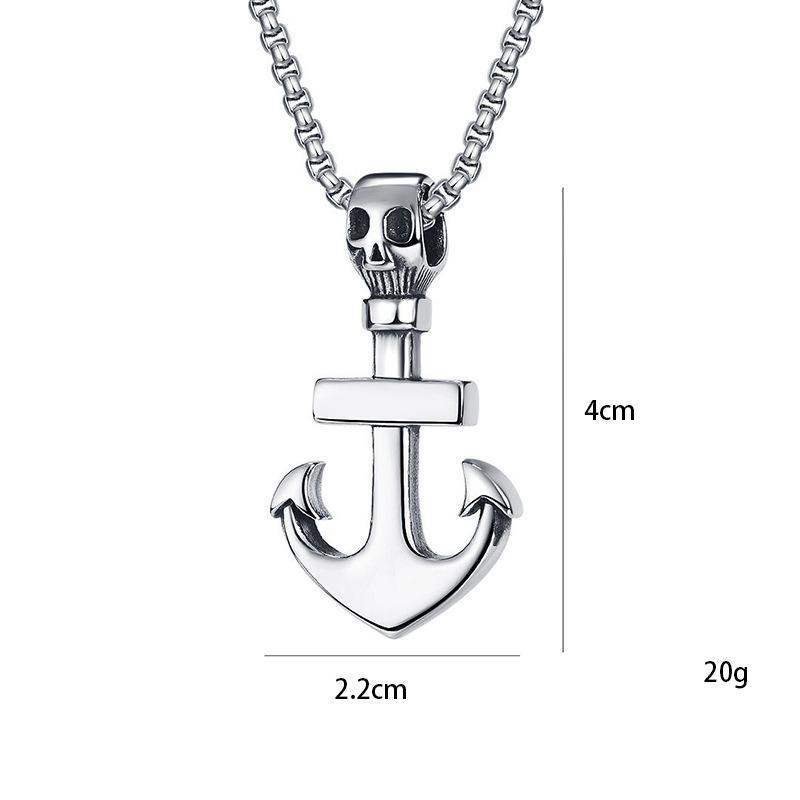 Ожерелье с пиратским якорем, мужское ожерелье из нержавеющей стали с крестом и якорем