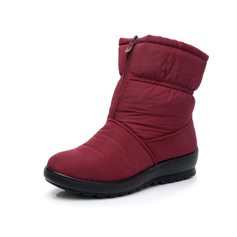 Winter New Women Platform Boots Non-slip Tarpaulin Mother Ankle Boots Plus Velvet Thick Cotton Shoes Warm Snow Boots