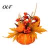 Decorative Harvest Festival Props Artificial Pumpkin Table Centerpiece with Sunflowers Maple Leaves And Pine Fall Centerpieces Cones, Halloween