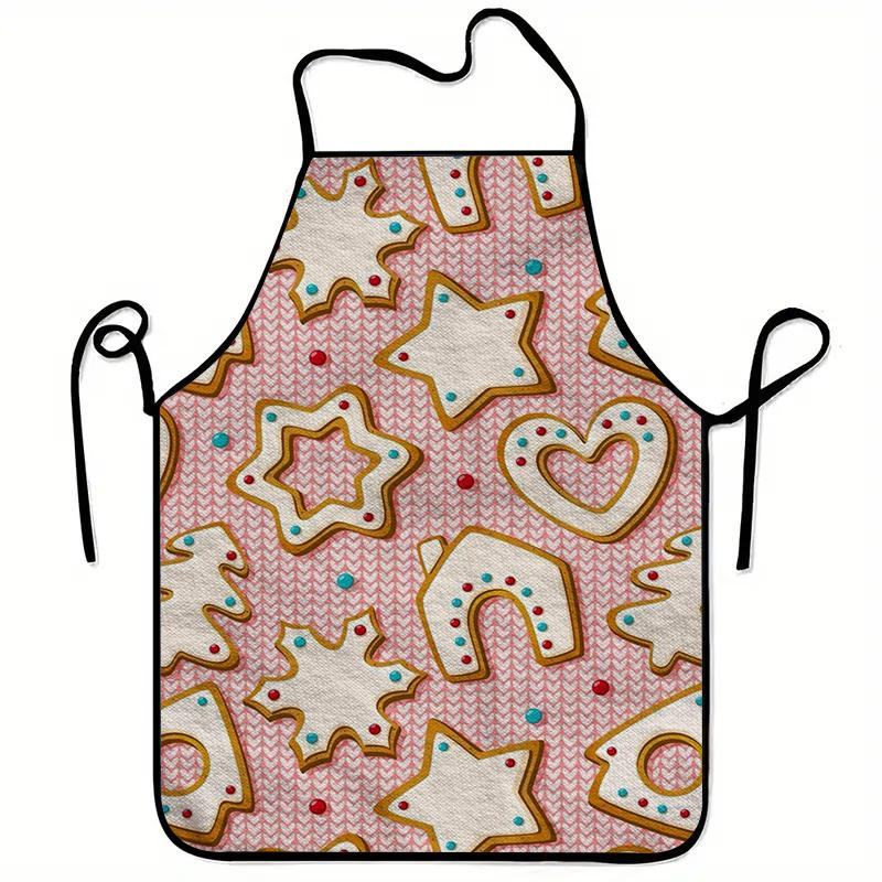 1pc 23.62x31.5inch Christmas Candy Pattern Printed Apron Fashionable Home Workwear Cooking Kitchen Apron Durable