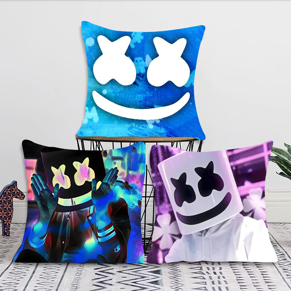 Наволочка для подушки DJ M-Marshmello Квадратная подушка Спальня Диван Подушка для отдыха и комфорта Автомобиль Гостиная Домашний декор