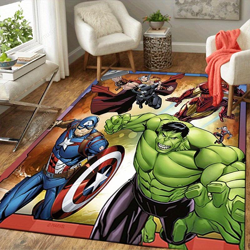 1 шт. Коврик для пола Marvel Мстители Супергерои, Нескользящий коврик, Дизайн с персонажами мультфильмов, Мягкий велюр, Декор для комнаты, Моющийся