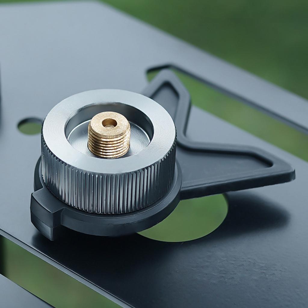 Gas Tank Adapter with Fixed Bracket Camping Gas Stove Conversion Head Gas Tank Self-Locking Conversion Stove Head