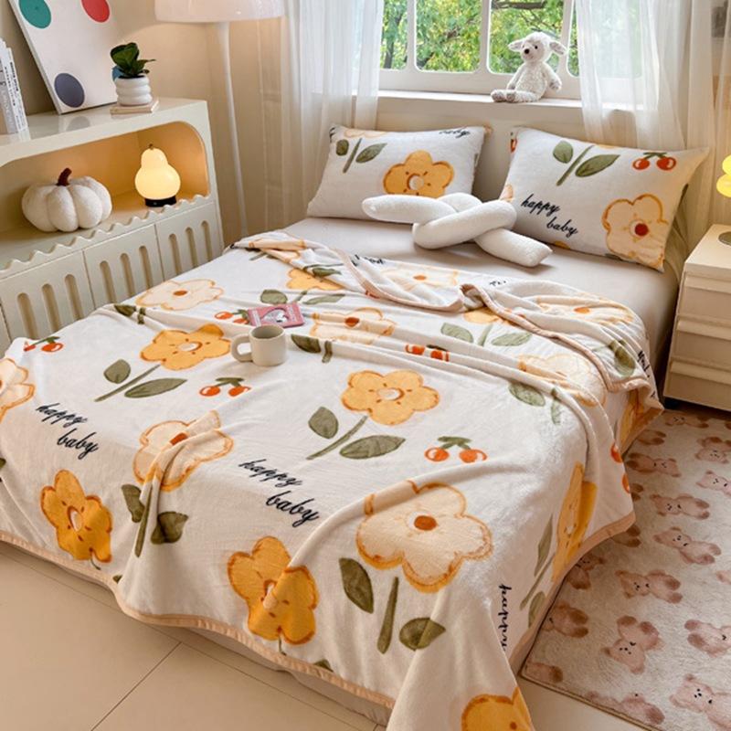 Encrypted High Weight Milk Plush Blanket, Cloud Mink Velvet Printed Cover Blanket, Can Sleep Naked Blanket