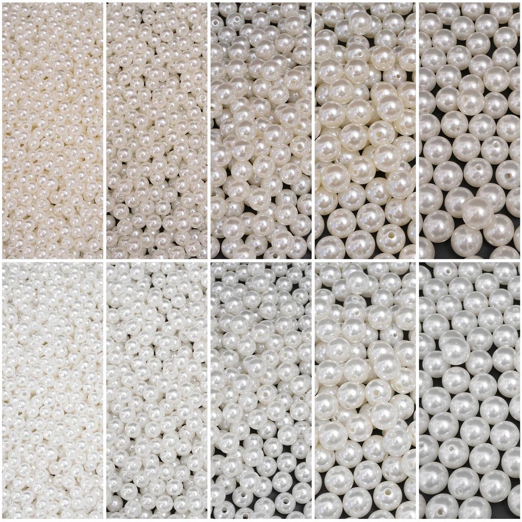 50/100Pcs White High Brightness ABS Water Droplet Shaped Imitation Pearls Scattered Beads For DIY Bracelets Necklaces Jewelry Making