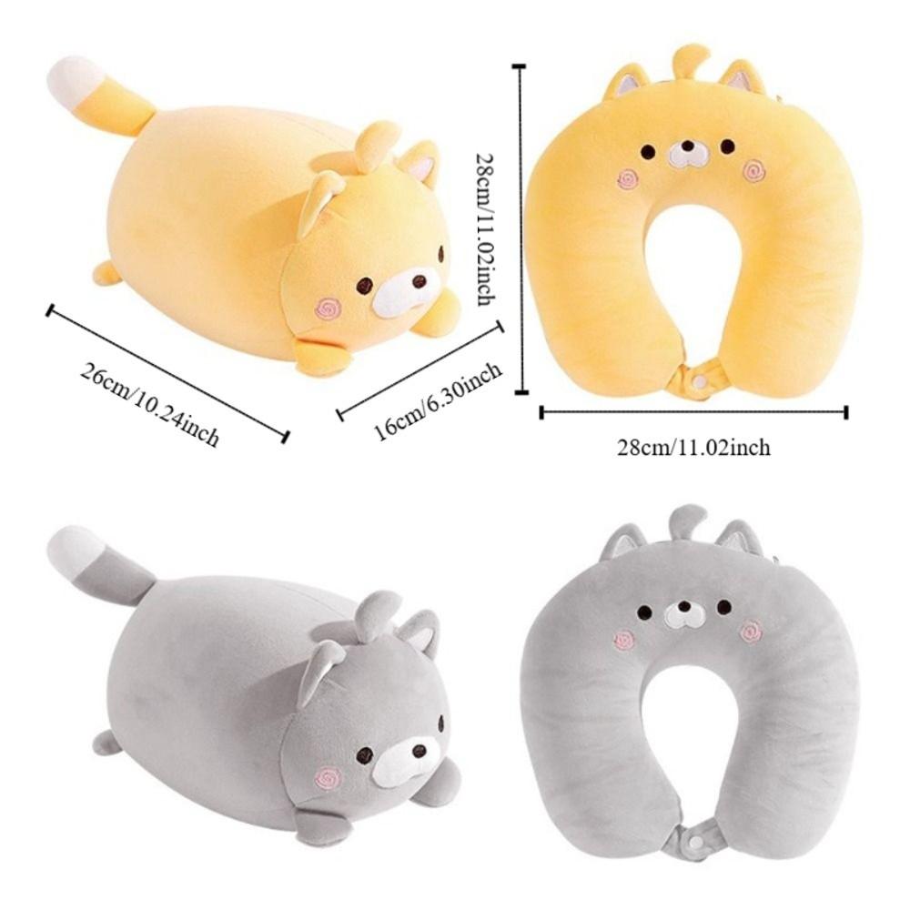 Cartoon Deformable Cat U-shaped Pillow Skin-friendly Foam Particle Travel Pillow 2 in 1 Soft Nap Pillow Business Trip