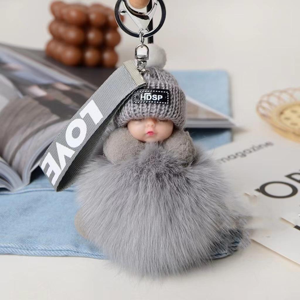 Новая мода, милая женская сумка, кулон, плюшевая подвеска, кукла для сна, автомобильный брелок, подвеска, Рождественский подарок