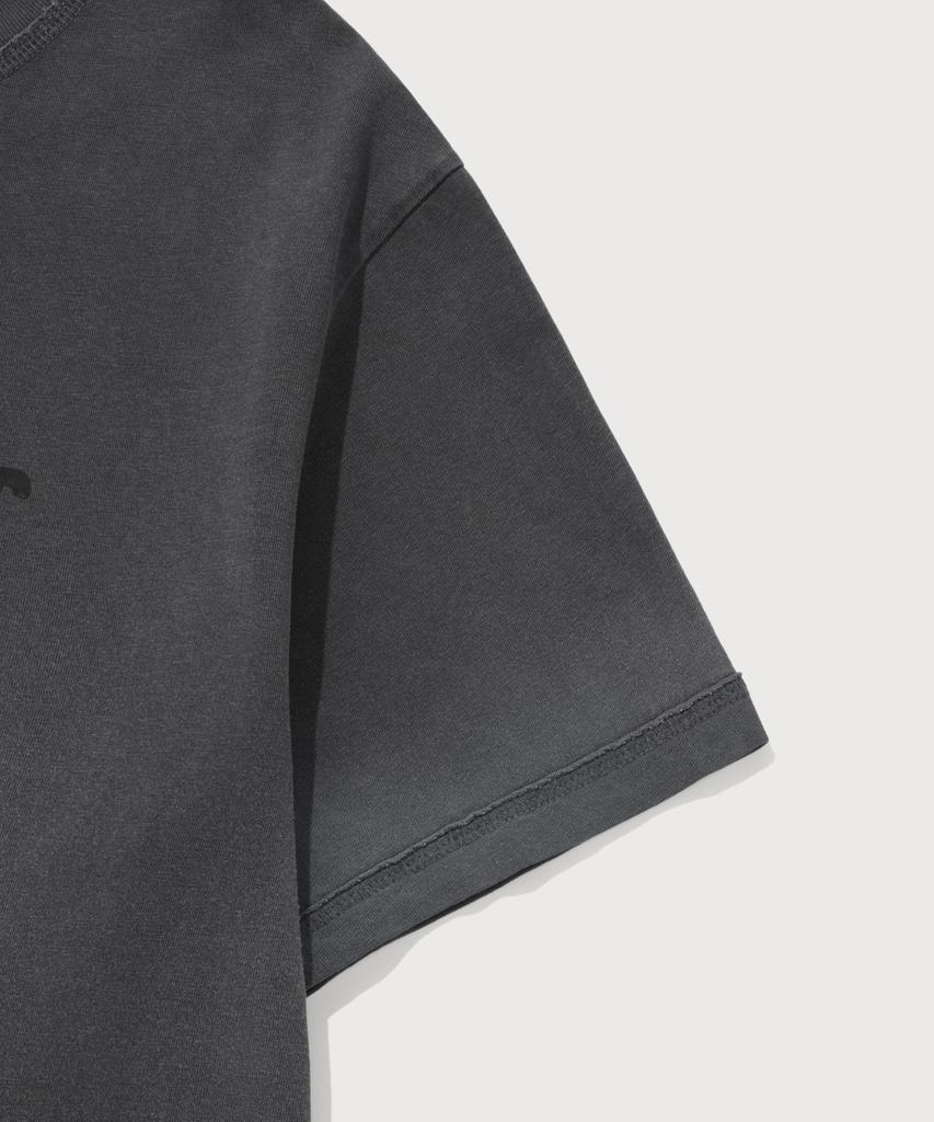 COVERNAT WOMAN Oversized Pigment Copper Logo T-Shirt Charcoal