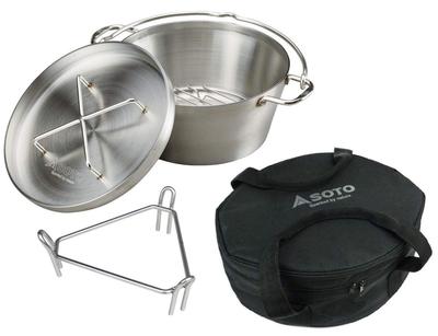 Подставка для голландской духовки SOTO из нержавеющей стали, чехол для хранения (10 дюймов) СТ-910СС + СТ-910CS