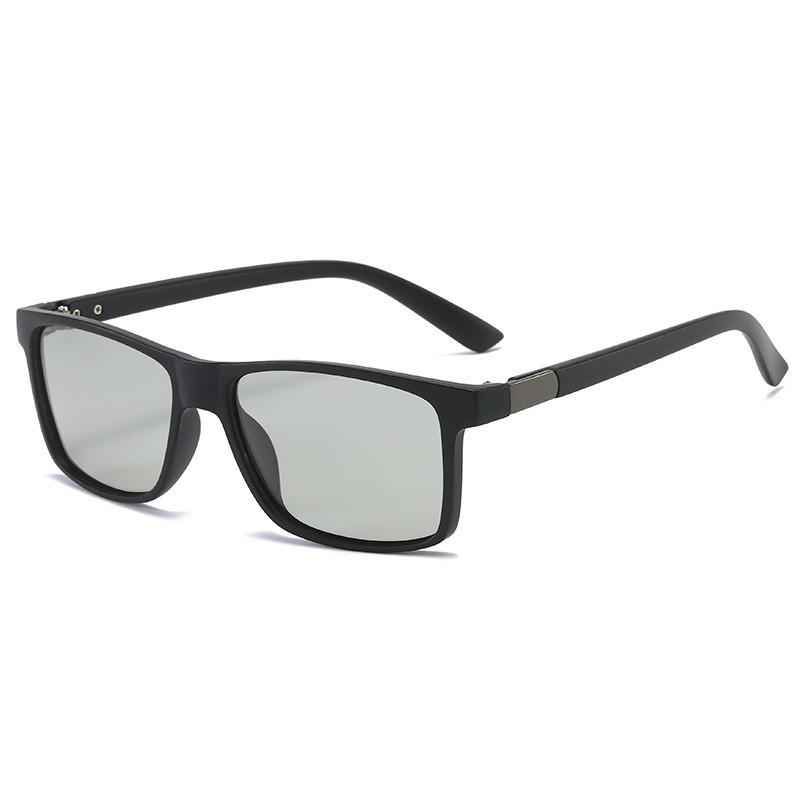 Stylish Uv400 Polarized Sunglasses For Men With Black Frame And Grey Lens For Outdoor Activities