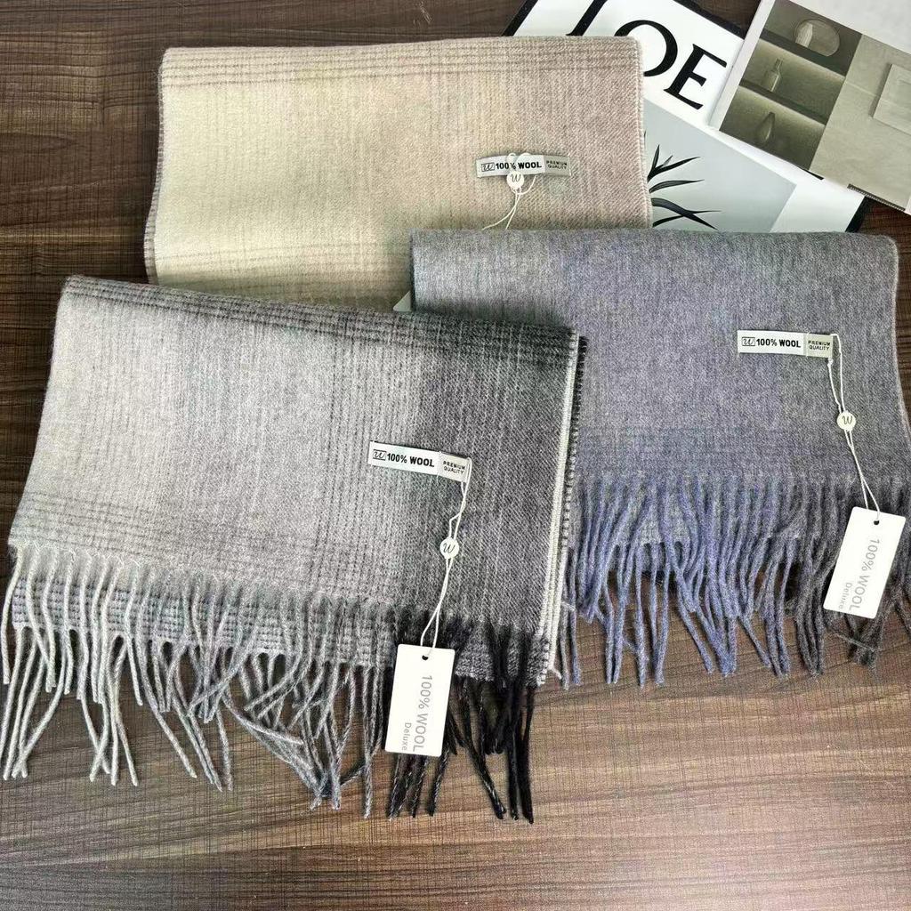 Женский зимний шарф из 100% чистой шерсти - Клетчатый, Легкий, Теплый, Универсальная шаль и Подарок на день рождения