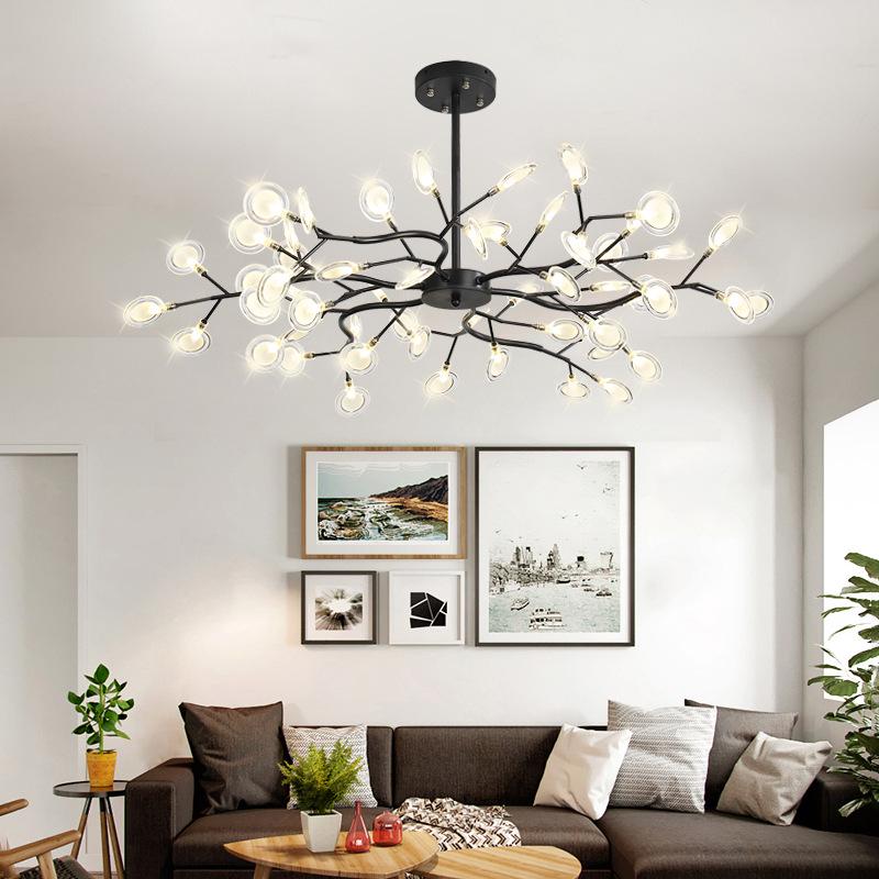 Nordic Firefly Branch Chandelier - Creative Lighting for Living Room or Bedroom